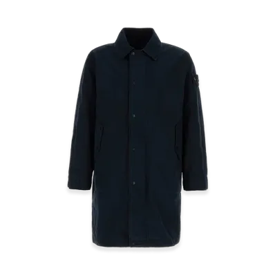 Stone Island Polyester Blend Trench Coat "Midnight Blue"