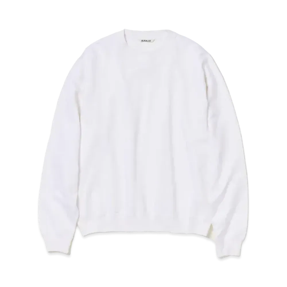 AURALEE Pima Light Sweat P/O "White"