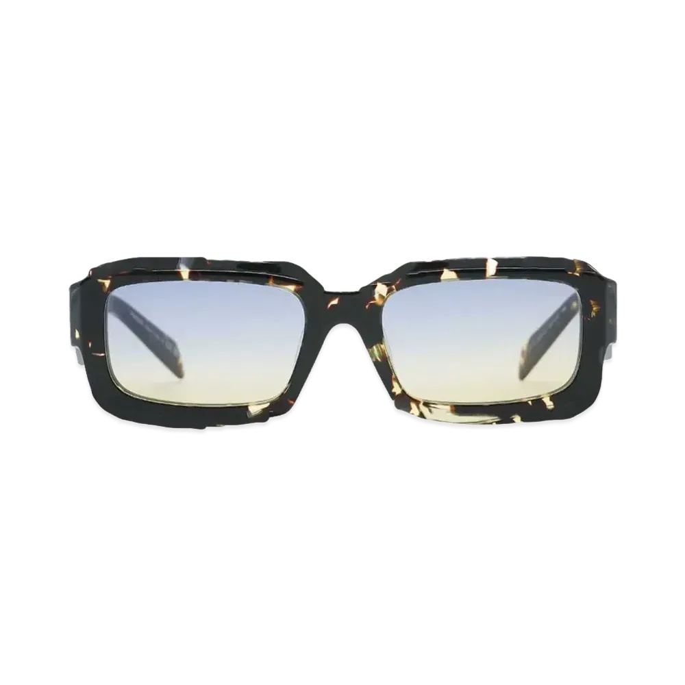 PRADA PR 27ZSF "BLACK MALT TORTOISE/CLEAR FIFTY YELLOW/DARK BLUE"