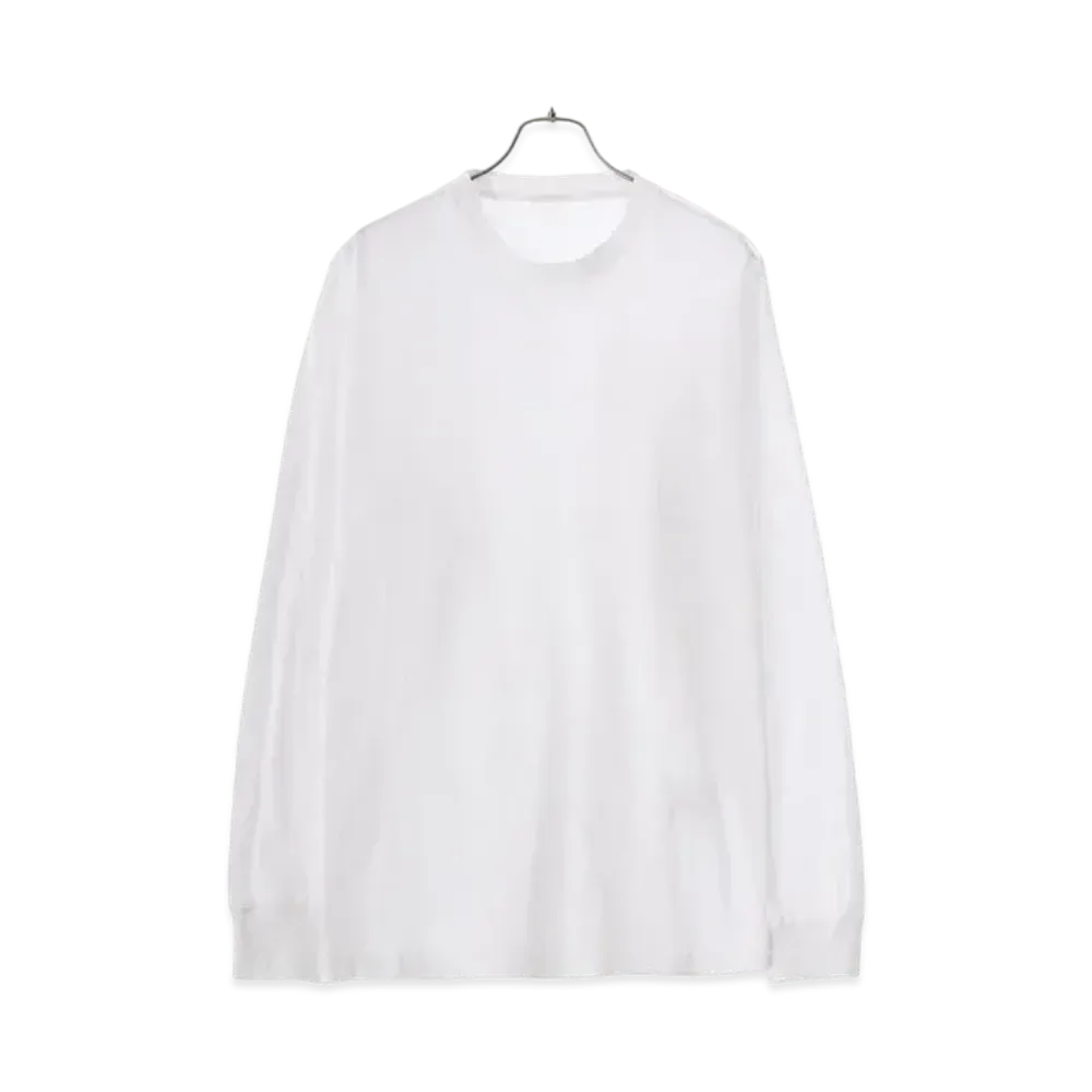 COMOLI Cotton Jersey Long Sleeve T-shirt "White"