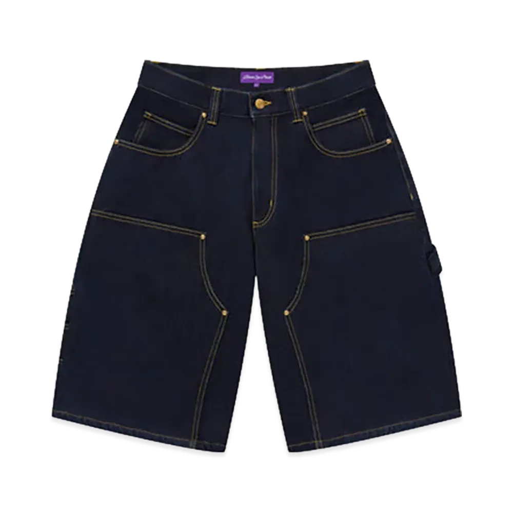 BlackEyePatch Stencil Logo Double Knee Denim Shorts "Indigo"