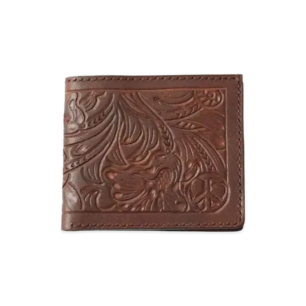 PORTER CLASSIC x Heaven and Hell Hand Carved Leather Wallet By KICHIZO "Brown"