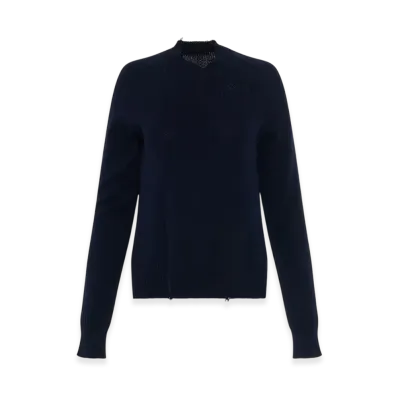 Maison Margiela Women's Distressed Sweater "Dark Blue"