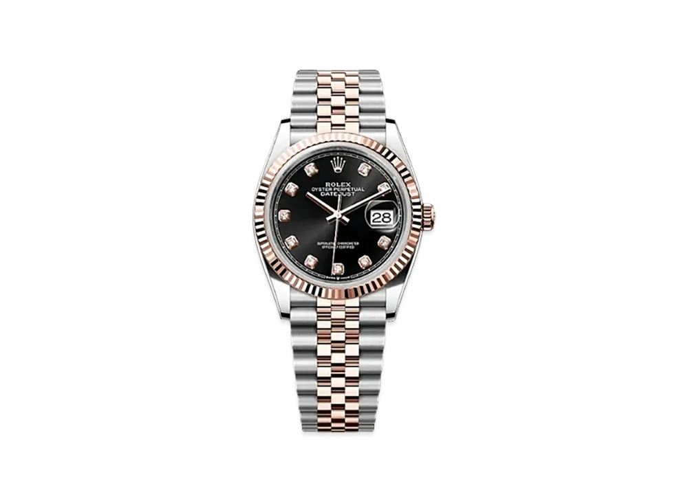 ROLEX Datejust 36 Oystersteel & Everose Gold "Black"