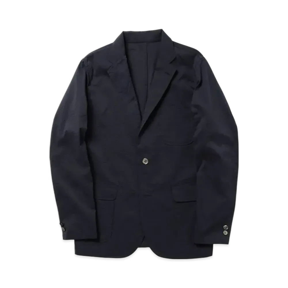 BEAMS 3B Shirt Jacket Coolmax Seersucker "Navy"