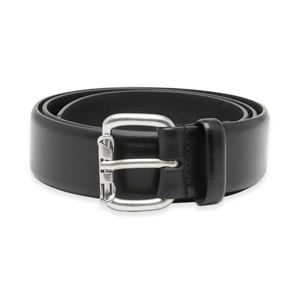 Diesel B-Grab 4Cm Leather Belt With Oval D Roller "Black"