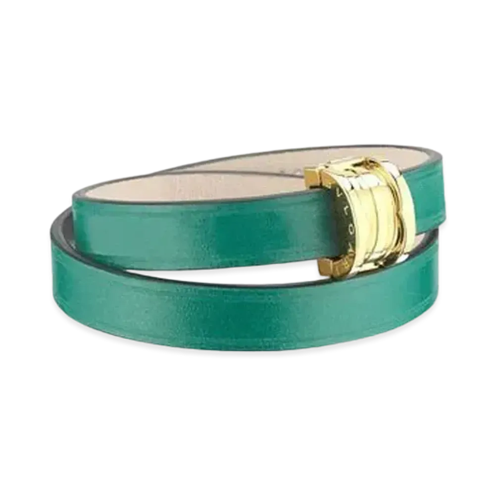 BVLGARI BVLGARI Leather Bracelet "Green"