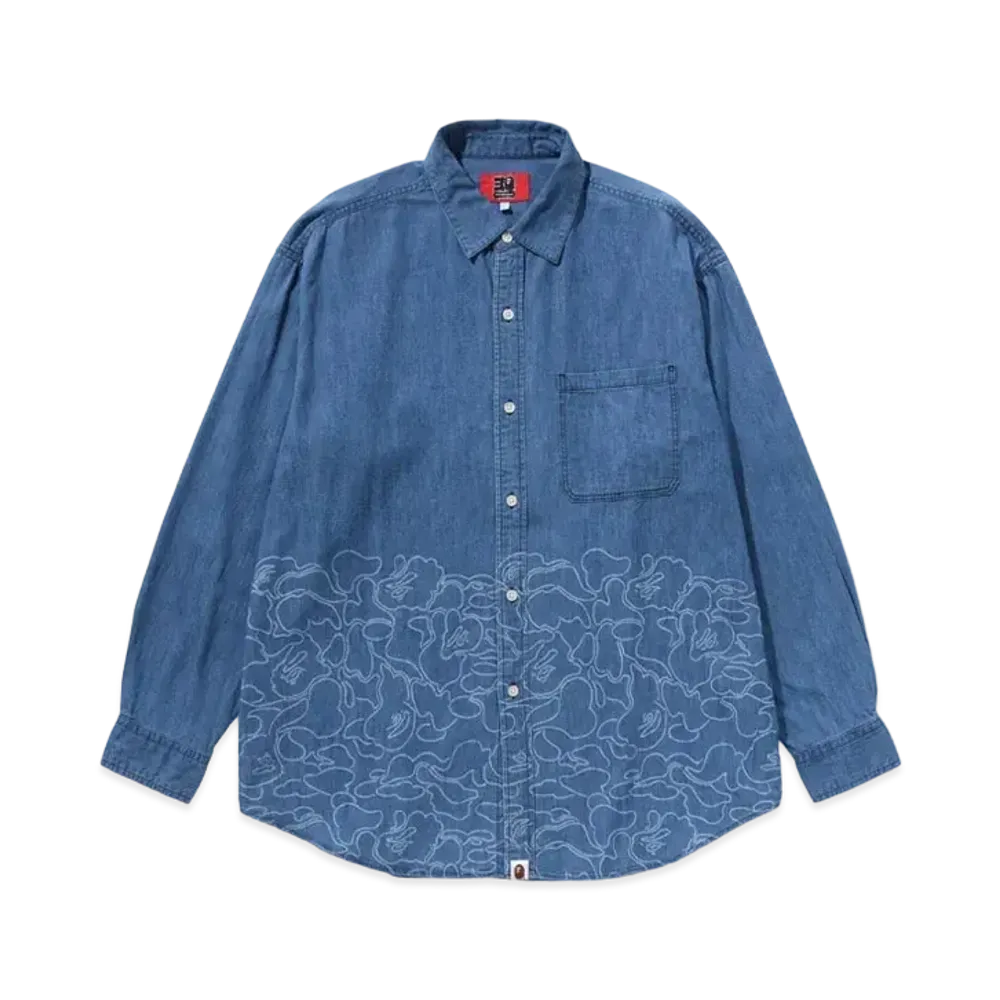 A BATHING APE 30th Anniversary Denim Shirt "Light Indigo"