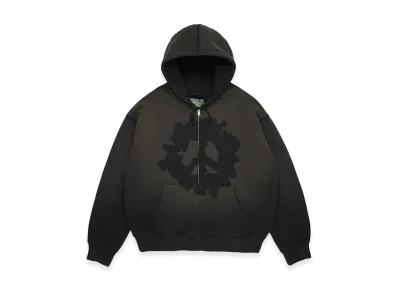 DENIM TEARS Peace Wreath Knockout Zip Hoodie "Black"
