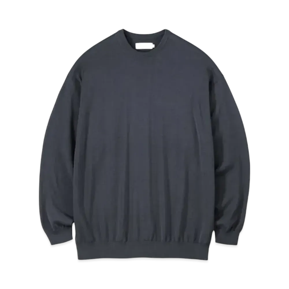 Graphpaper Suvin High Gauge L/S Crew Neck Knit "Grey"