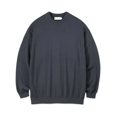 Graphpaper Suvin High Gauge L/S Crew Neck Knit "Grey"