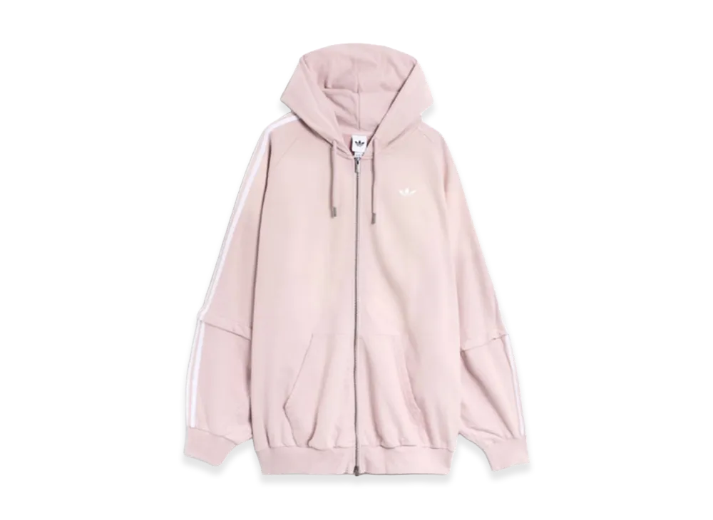 adidas Women's Adilenium Season 4 Teamgeist Washed Oversized Full-Zip Hoodie "Pink"