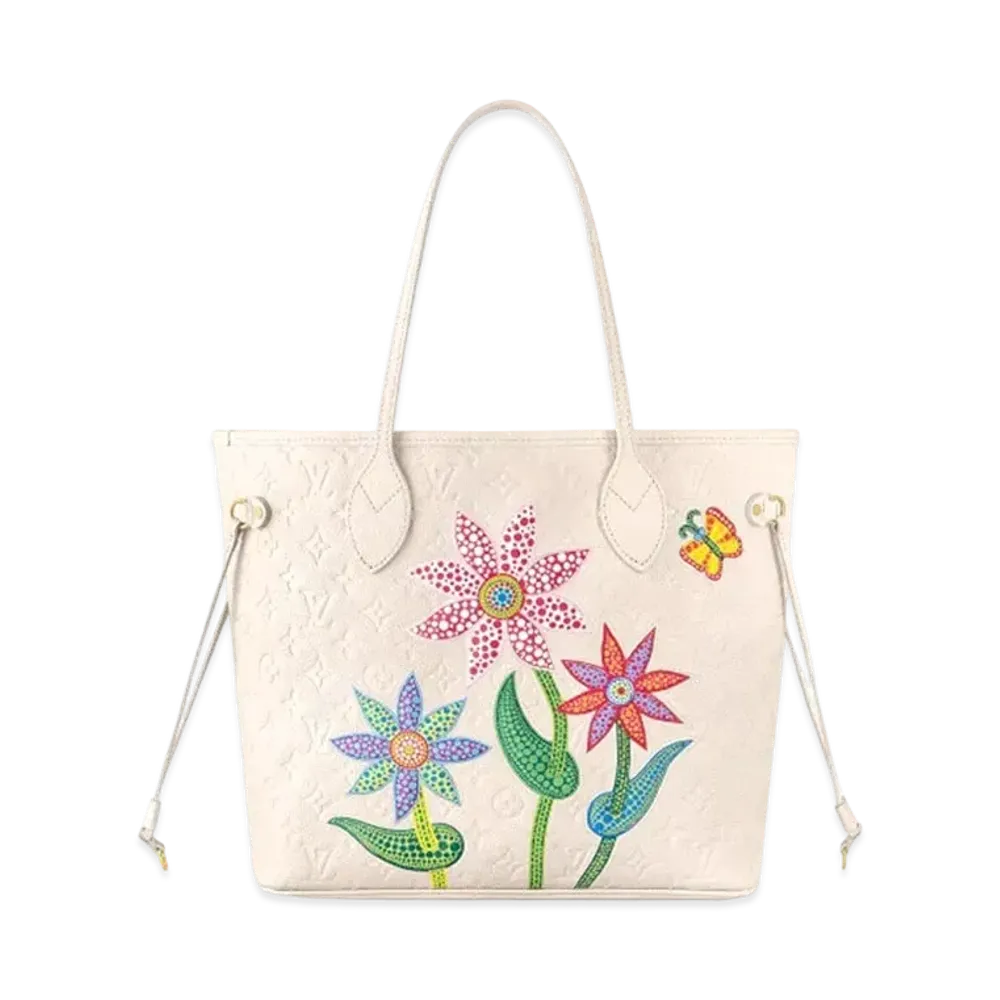 Louis Vuitton x Yayoi Kusama Neverfull MM Monogram Empreinte Leather Flowers "Quartz"