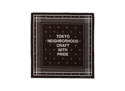 NEIGHBORHOOD Line Pattern Bandana "Brown"