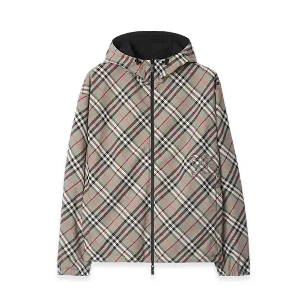 Burberry Reversible Check Jacket "Mauve Grey"