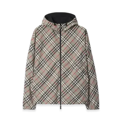 Burberry Reversible Check Jacket "Mauve Grey"