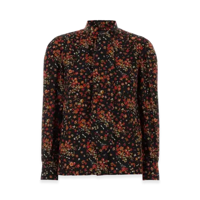GUCCI Women's Crepe Shirt "Black/Multi"