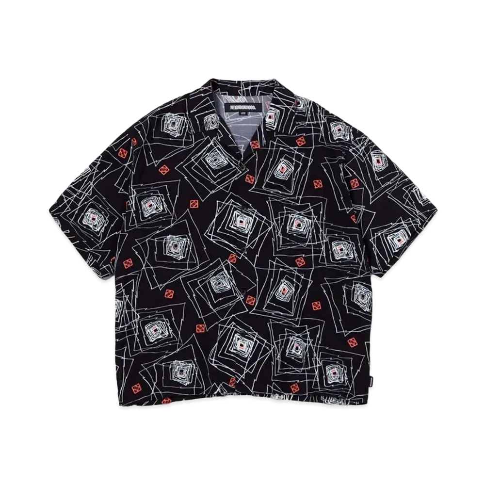 NEIGHBORHOOD Geometric Hawaiian Shirt SS "Black"