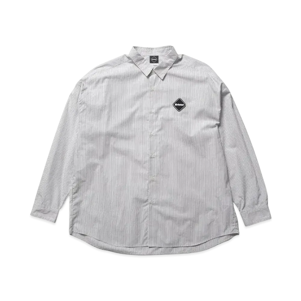 F.C.Real Bristol Big Logo L/S Baggy Shirt "Gray Stripe"