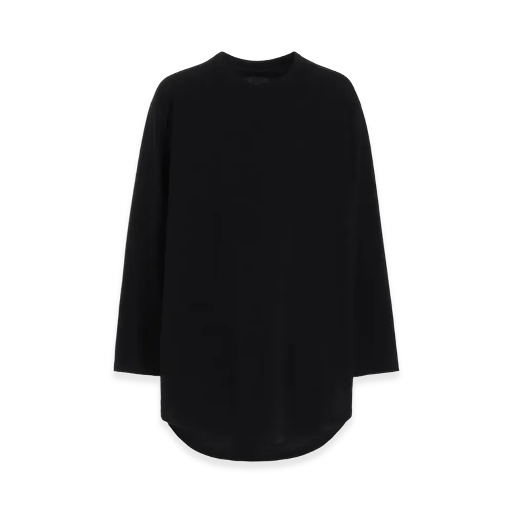 Ground Y Cotton Jersey Hem Round Jumbo T-Shirt Long Sleeves "Black"