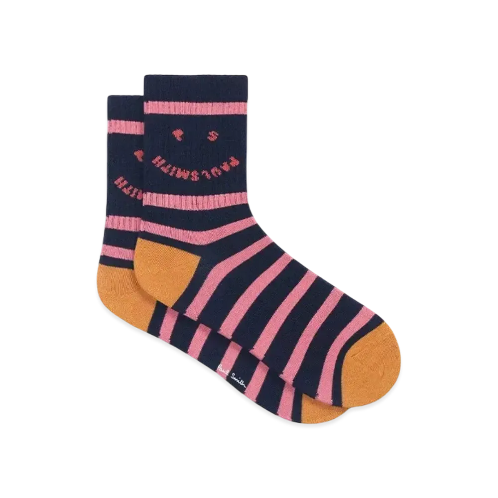 Paul Smith Happy Striped Socks "Navy"
