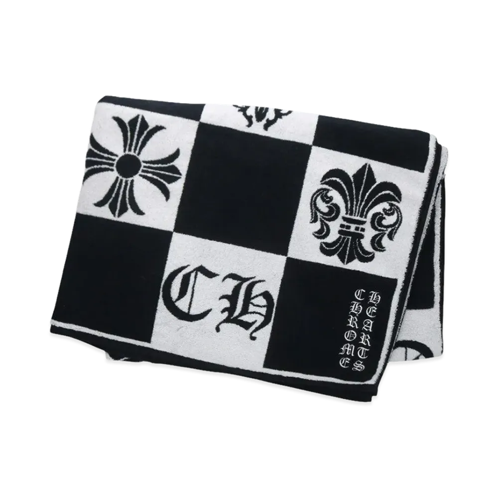 Chrome Hearts All Over Pattern Beach Towel "Black/White"