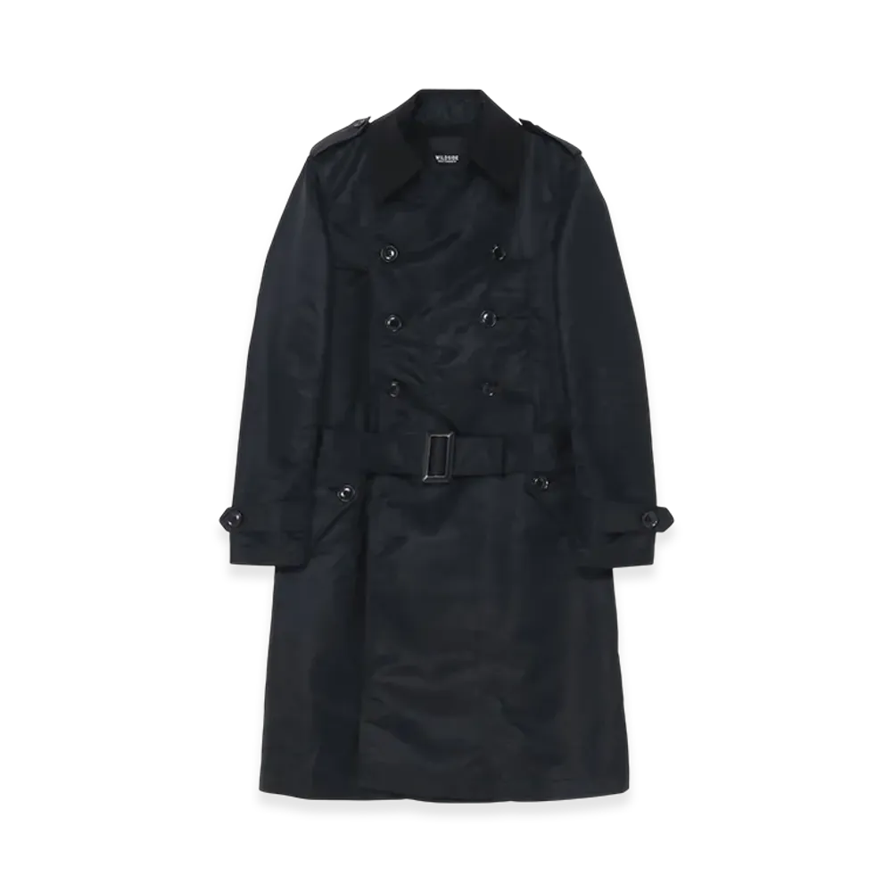 WILDSIDE YOHJI YAMAMOTO Nylon Twill Trench Coat "Black"
