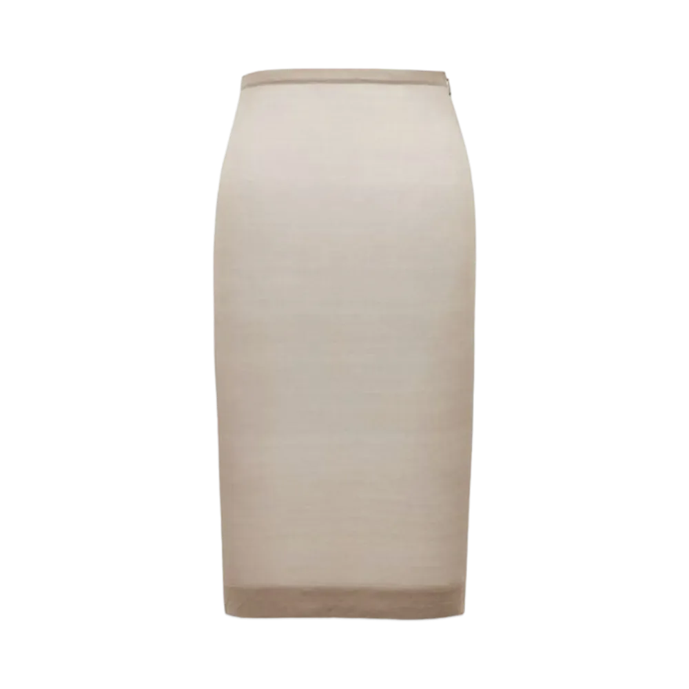 Saint Laurent Women's Pencil Skirt in Silk Knit "Taupe"