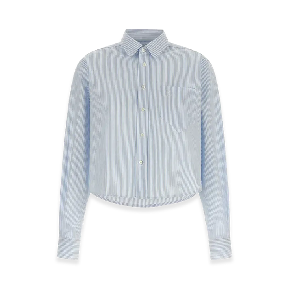 AMI PARIS Women's ami De Coeur Cropped Shirt "Light Blue"