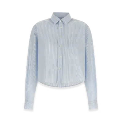 AMI PARIS Women's ami De Coeur Cropped Shirt "Light Blue"