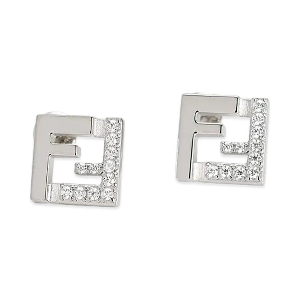 FENDI Women's Forever Stud Earrings "Silver"