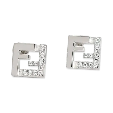 FENDI Women's Forever Stud Earrings "Silver"