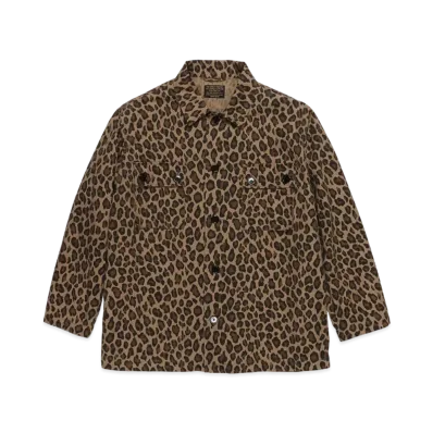 WACKO MARIA LEOPARD ARMY SHIRT "Beige"