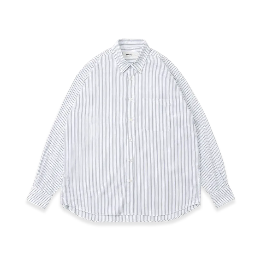 everyone Relax-Fit Button-Down Stripe Shirt "White/Navy"