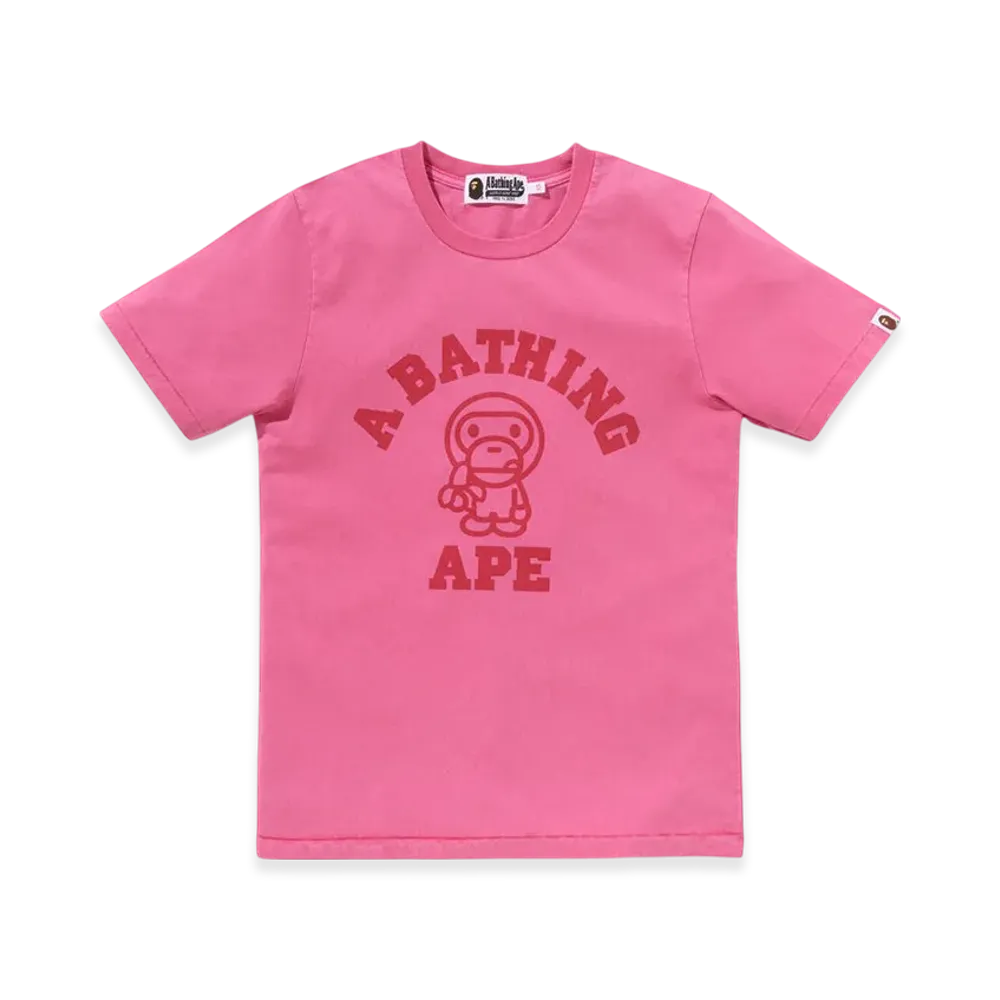 A BATHING APE Overdye Milo College Tee "Pink"