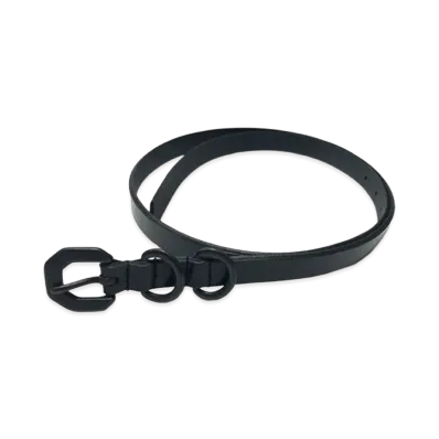 ANCELLM Narrow Leather Belt "Black"