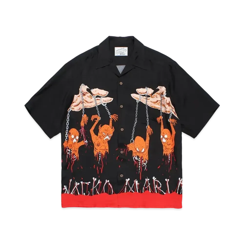 WACKO MARIA x neckface / Hawaiian Shirt "Black"