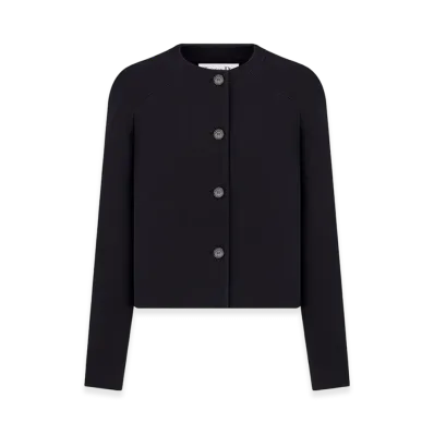 Dior Women's V10 Cropped Jacket Wool Silk "Black"