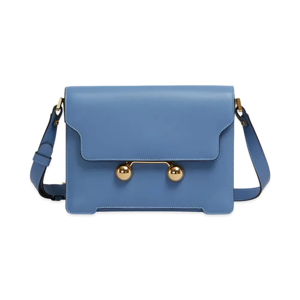 MARNI Trunkaroo Medium Shoulder Bag in Leather "Opal"