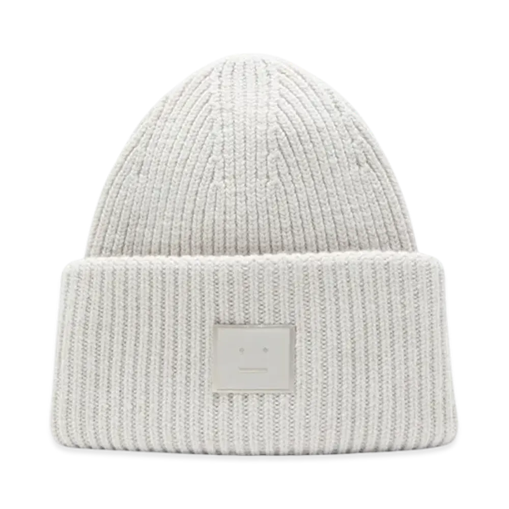 Acne Studios Large Face Logo Beanie "Light Gray"