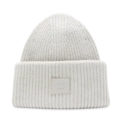 Acne Studios Large Face Logo Beanie "Light Gray"