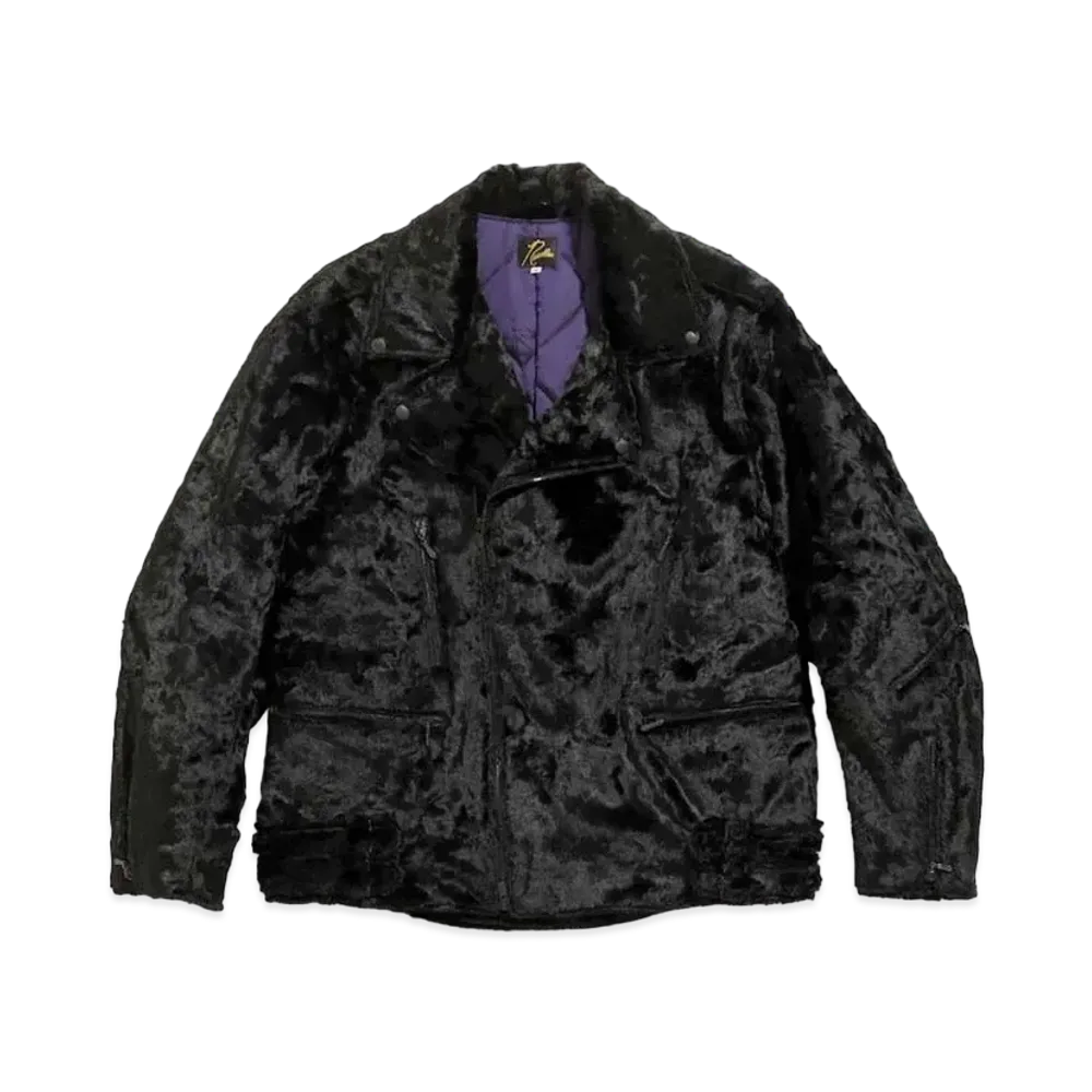 Needles DOUBLE RIDERS JACKET - FAUX FUR "Black"