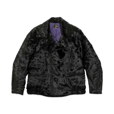 Needles DOUBLE RIDERS JACKET - FAUX FUR "Black"