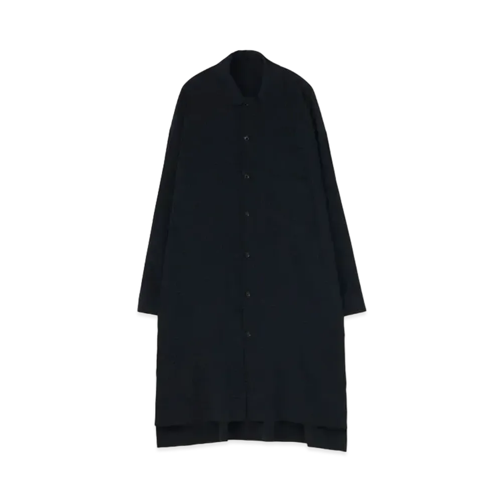 Yohji Yamamoto Y's DECYNE PLUSH COLLAR LONG BLOUSE "Navy"
