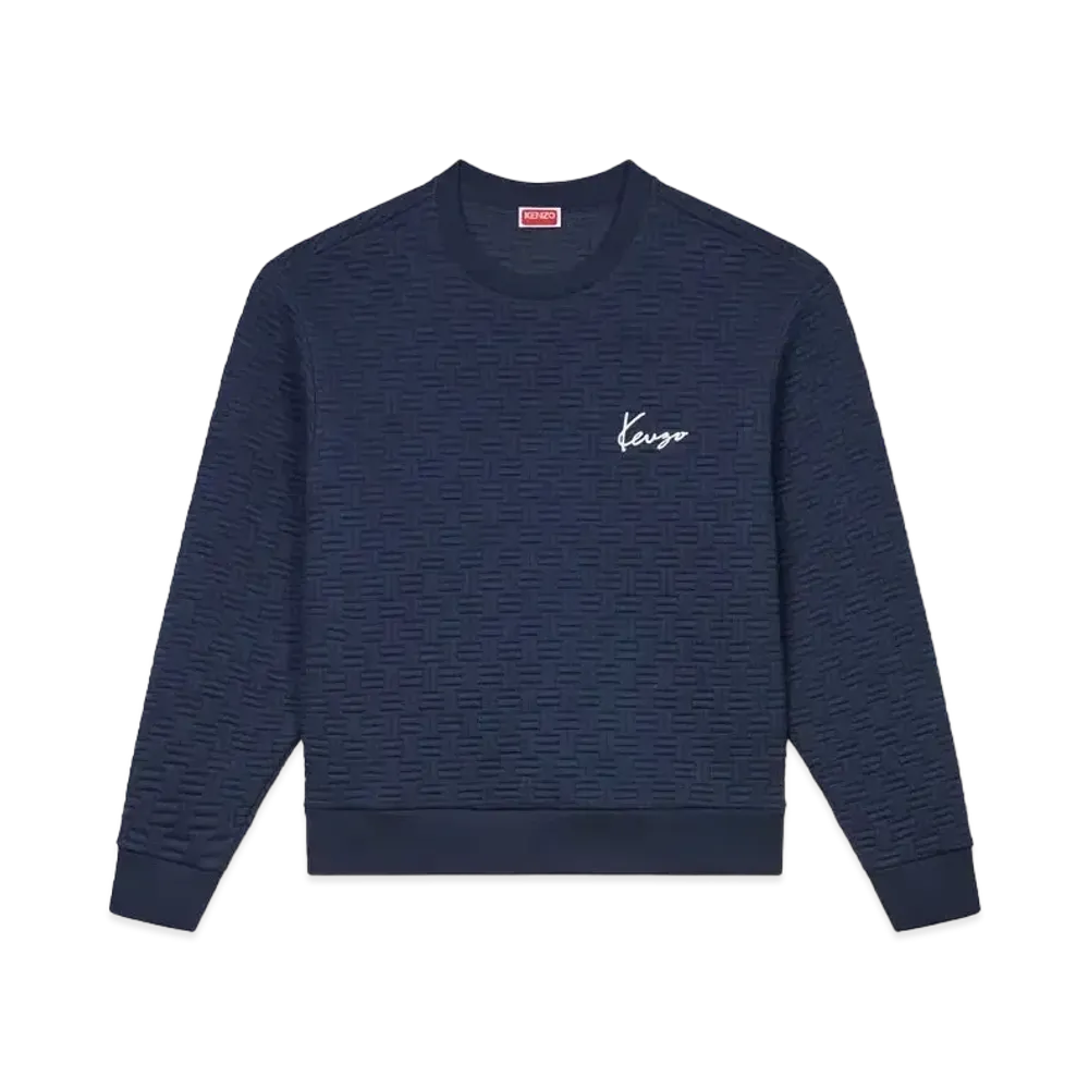 KENZO 'WEAVE' Embroidery Classic Sweat "Blue Black"