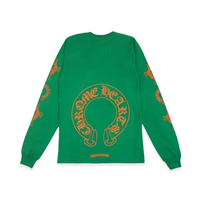 Chrome Hearts Horseshoe L/S T-Shirt "Green/Orange"