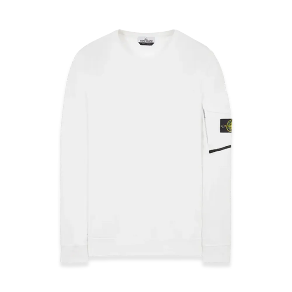 Stone Island 61151 Cotton Fleece Garment Dyed Crewneck Sweatshirt - 22SS "White"