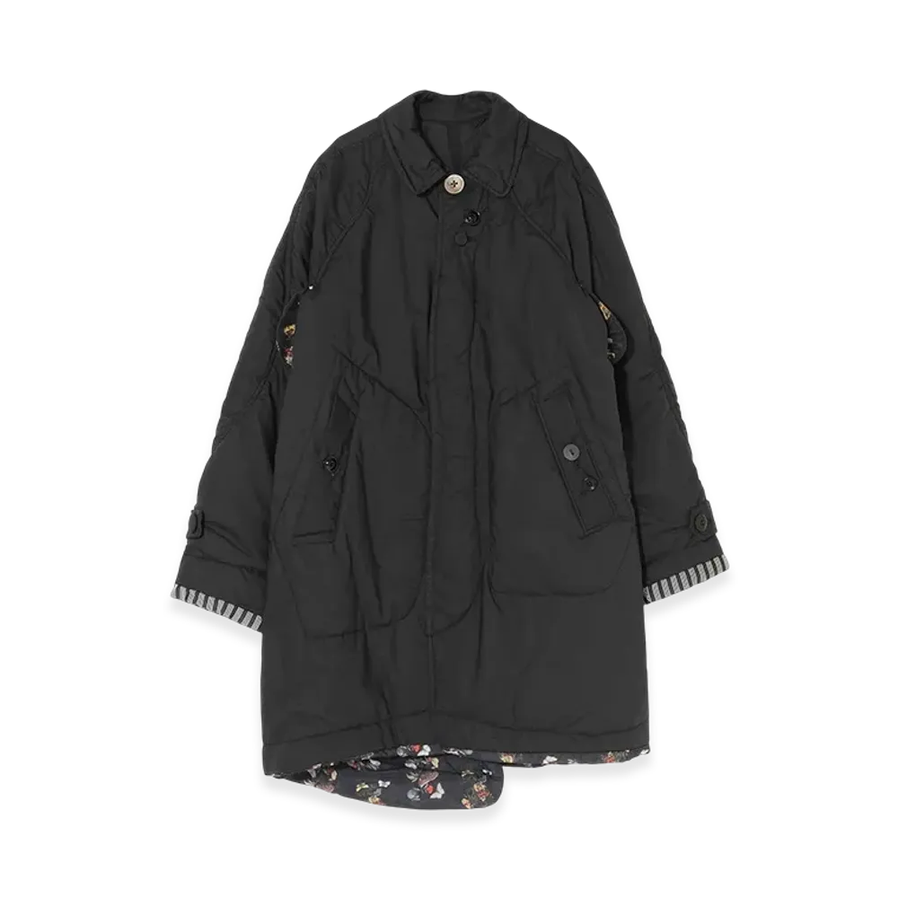 UNDERCOVER Cotton Padded Balmacaan Coat "Black"