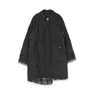 UNDERCOVER Cotton Padded Balmacaan Coat "Black"