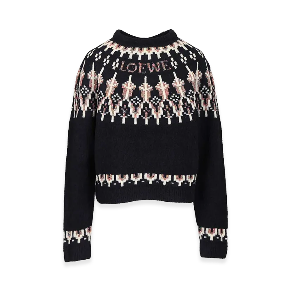 LOEWE Women's Wool Blend Sweater "Blue"